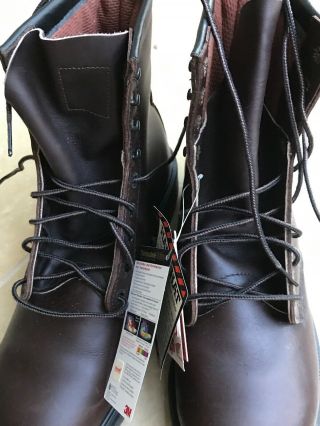 VTG Red Wing Boots 8.  5D ANSI Z41 PT91 MI/75 C/75 Steel Toe Leather Boots USA 2