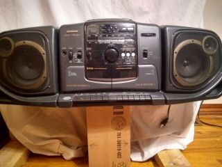 Vintage Fisher Boombox (model Ph - D340) Radio/dual Cassette/cd Ewc (excellentwork