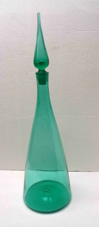 Large Vintage Blenko 920l Winslow Anderson 22 " Sea Green Decanter With Stopper