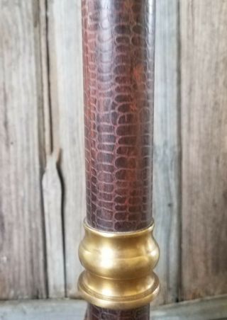 Vintage Brass Floor Candle Stick Holder Stand Glass Globe 43 