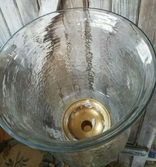 Vintage Brass Floor Candle Stick Holder Stand Glass Globe 43 