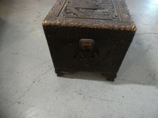 Large Vintage Hand Carved Chinese Camphor Wood Storage Trunk Hope Chest 8