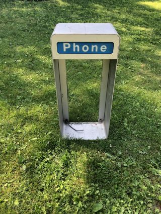 Vintage Aluminum Phone Booth.  Antique Rare Payphone Call Cell