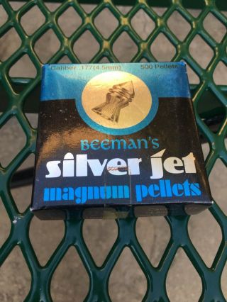 Vintage Beeman Silver Jet.  177 Magnum Pellets,  Full Box Of 500