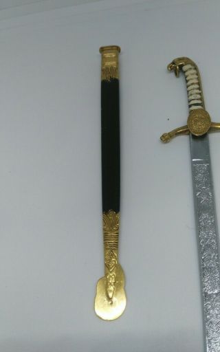 Vtg Rarity miniature letter opener,  Mexican military college sword 4