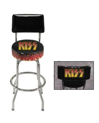 Kiss Band Image Logo Bar Stool With Back