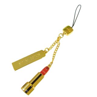Authentic Chanel Vintage Cc Lipstick Motif Key Holder Charm Gold B31863b