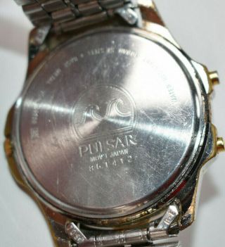 RARE Vintage Pulsar by SEIKO V041 - 3320 Analog/Digital Men ' s Watch BATTERY 2