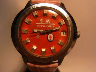 Citroen Sm,  Citroen Maserati Sm.  Wristwatch,  Selfwinding Movement.  Vintage Car, .