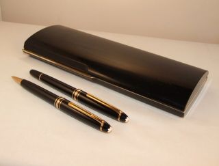 VINTAGE MONTBLANC MEISTERSTUCK 144 CLASSIQUE FOUNTAIN PEN & PENCIL SET - 1993 2