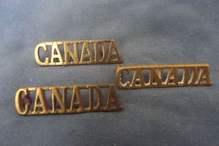 Three Ww Ii Canadian Army Brass Canada Shoulder Badges