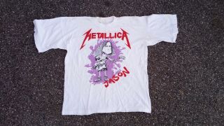 Vtg Metallica Jason Caricature Cartoon T Shirt Concert Tour 80s 90s