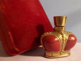 Full Vtg Prince Matchabelli Added Attraction Mini Perfume Bottle Figural Crown
