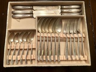 Rare 1847 Rogers Bros Antique Silver Plated Silverware Complete Set