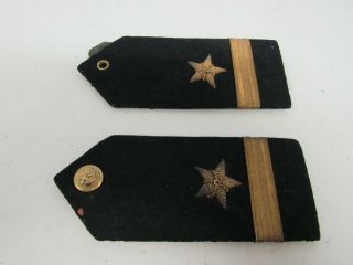Wwii Us Navy Officer Ensign Shoulder Boards.  Matching Pair.