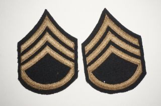 Staff Sergeant Rank Chevrons Patches Pair Wwii Us Army C1181