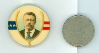 Vintage 1904 President Theodore Roosevelt Campaign Pinback Button Wishbone