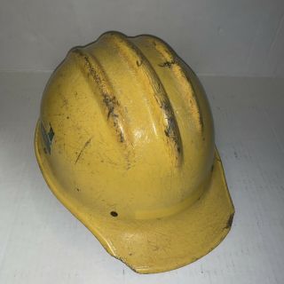Vtg Yellow Bullard 502 Fiberglass Hard Boiled Hard Hat Ironworker