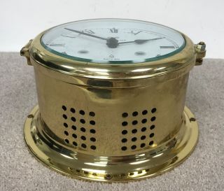 Vintage Schatz 1881 Royal Mariner German Brass Marine Ship ' s Bell Clock 117 2