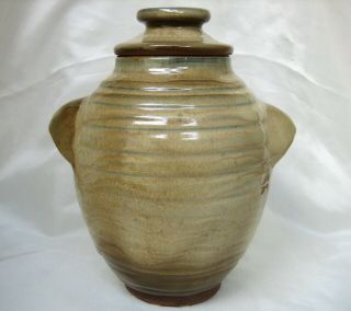 Rare Harding Black Texas Studio Pottery 1975 Large Lidded Urn Jar