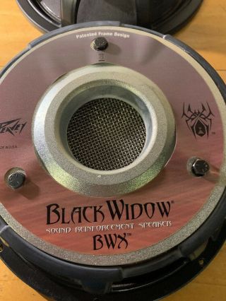 Set of 2 Peavey Black Widow 1208 BWX 12” 8 Ohm Subwoofer Speaker Vintage 2
