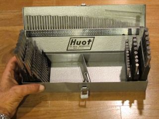 Old/vintage “huot” Drill Index Gage Set Antique/rare Machinist Tool,  Box