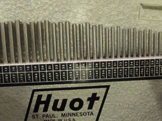 Old/Vintage “HUOT” Drill Index Gage Set Antique/Rare Machinist Tool,  Box 5