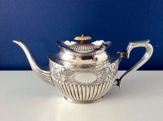 Antique Victorian Repousse Silver Plated Teapot Henry Wilkinson C1875