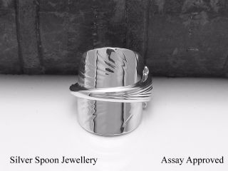 Stunning Victorian Solid Sterling Silver Shell Spoon Ring - Size R