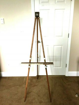 Vintage Anco Bilt Usa Tripod Portable Adjustable 62 " Wood Artist Painters Easel