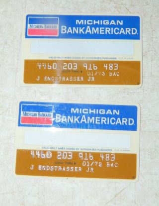 8 Circa Early 1970s Credit,  Check,  Car Rental Cards - Vintage Collectible