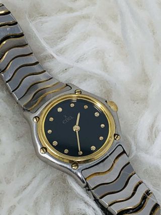" Vintage  Ebel  Wave Classic Quartz Wrist Watch Steel Gold "