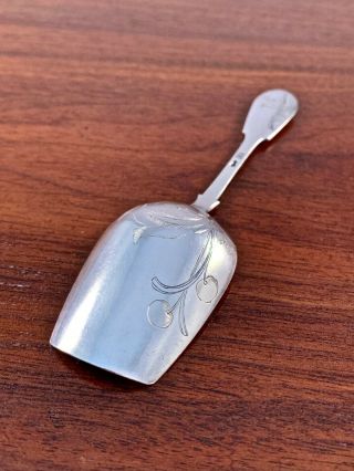 Russian 84 Solid Silver Hand Engraved Tea Caddy Spoon: Moscow 1908 - 26 Kb Maker