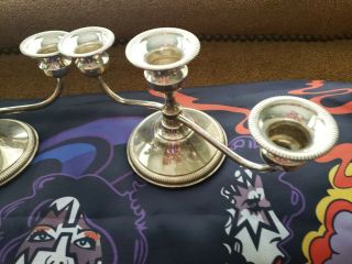 2 Vintage Sterling Silver candelabras Weighted.  Preismer 2