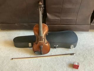 Rare German Violin And Bow In Case Circa 1890 - 1920’s