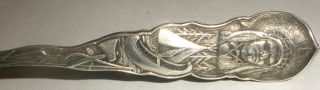 Old Senate House Kingston Ny 1676 Sterling Silver Indian Chief Souvenir Spoon