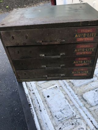Vintage Auto - Lite Service Parts Box Metal Cabinet
