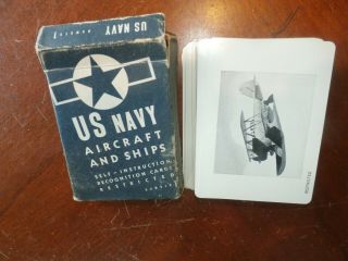 Vintage Antique 1944 Wwii Us Navy Ship Plane Id Recognition Spotter Cards Set