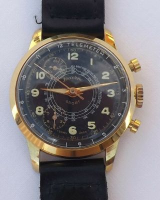 Vintage Lucerne Gents Sport Wristwatch Mechanical Telemeter Watch