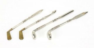 Manicure/vanity Set Of 4 Sterling Silver Golf Clubs