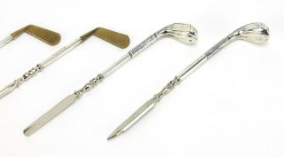 Manicure/Vanity Set of 4 Sterling Silver Golf Clubs 3