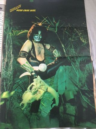 Peter Criss (kiss) Vintage Dutch Poster Holland Article 1980