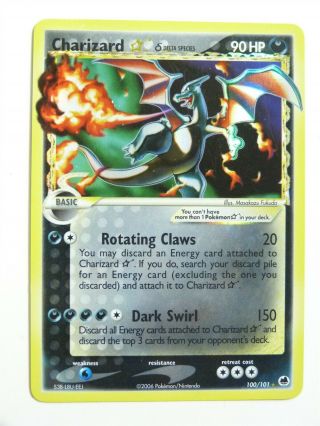Pokémon Gold Star Charizard 100/101 Holographic Ultra Rare Good,