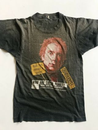 Vintage 80s Johnny Rotten Sex Pistols Uk Punk Rock Band T Shirt London Sz Small