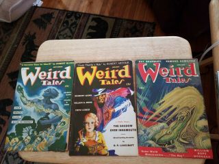 Set Of 3 Vintage Weird Tales Pulp Sci Fi Fantasy Horror Magazines 1941,  42 & 47