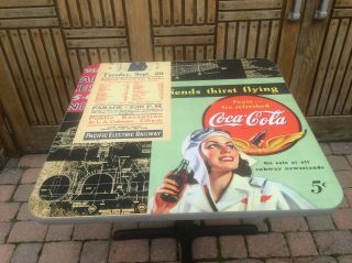 Rare Coca Cola Retro Vintage Industrial Look Table Commercial