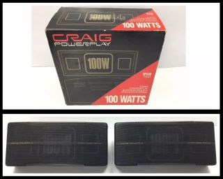 Vtg Pair Craig Powerplay 3 Way 100 Watt Automobile Truck Deck Speakers Nos
