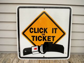 Vintage Michigan Click It Or Ticket Road Highway Sign Interstate Seat Belt Nr