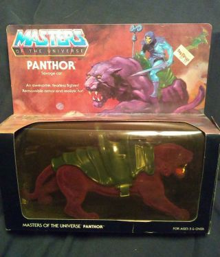 Mattel Masters Of The Universe Panthor Motu 1982 Vintage Straight Back Box