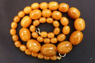Art Deco Butterscotch Amber Bakelite Bead Necklace